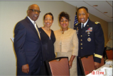 James Ham, Michelle Little, Linda Via and LTG Via